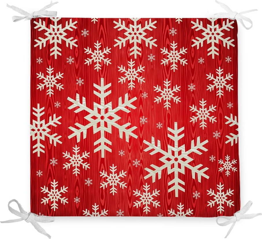 Vánoční podsedák s příměsí bavlny Minimalist Cushion Covers Snowflakes