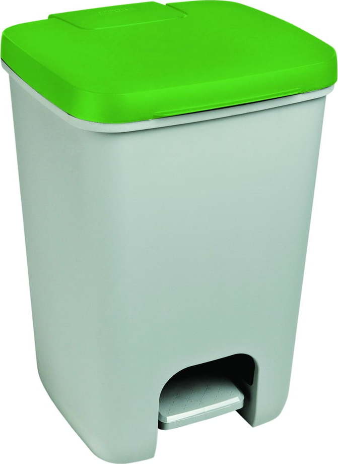 Šedo-zelený odpadkový koš CURVER Essentials