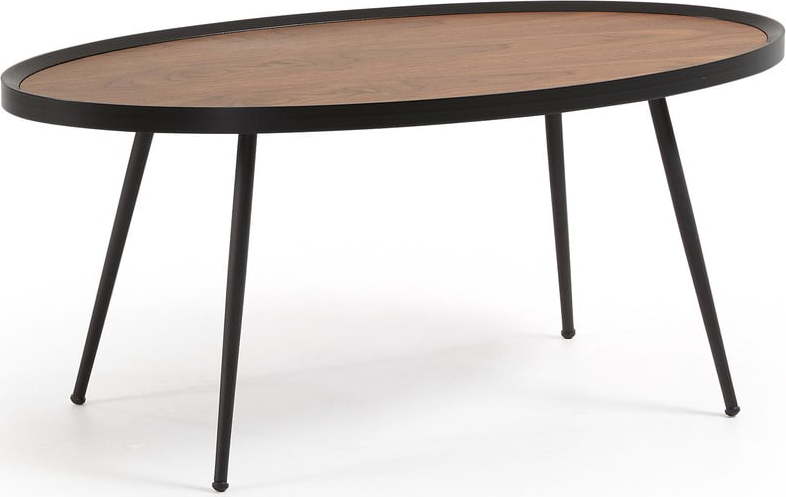Černý konferenční stolek s deskou v ořechovém dekoru La Forma Kamelia La Forma