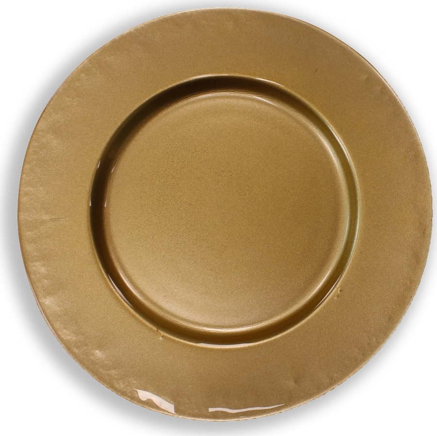 Skleněný talíř ve zlaté barvě Brandani Sottopiatto
