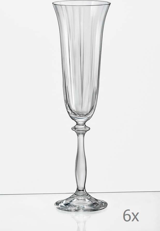 Sada 6 sklenic na šampaňské Crystalex Angela Optic