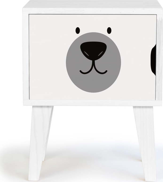 Dětský dřevěný noční stolek Little Nice Things Polar Bear Little Nice Things