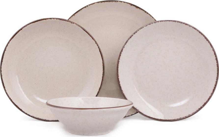 24dílná sada béžového porcelánového nádobí Kütahya Porselen Classic Kütahya Porselen