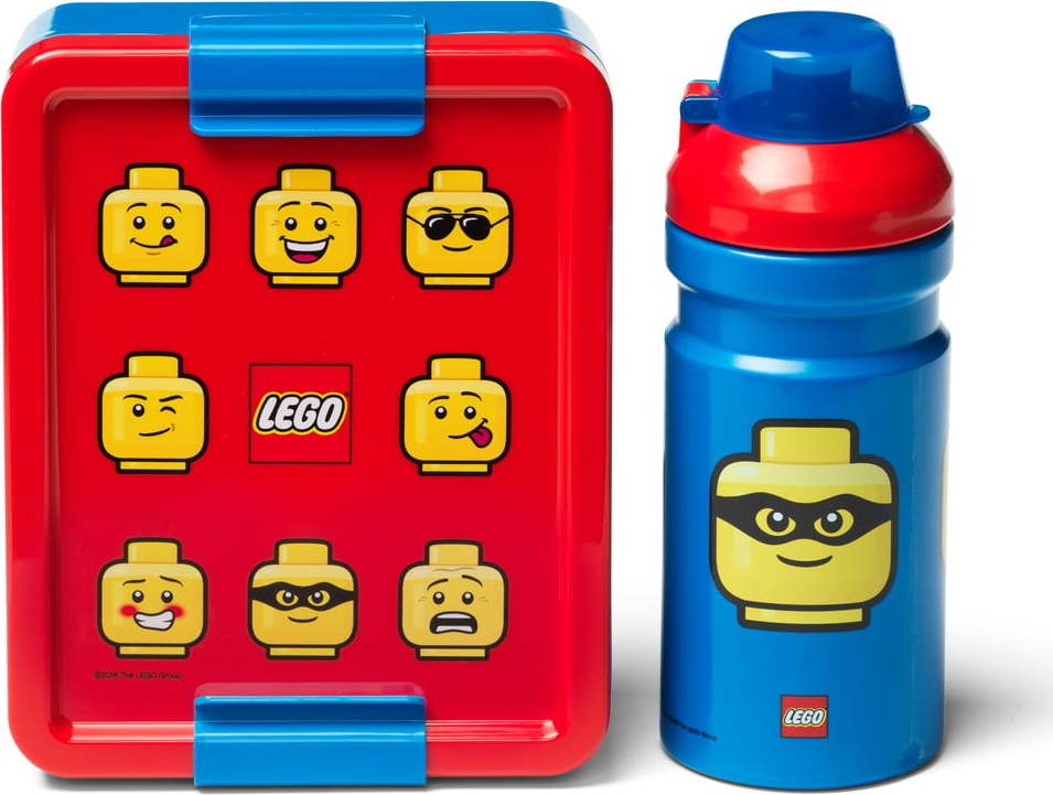 Set červeno-modrého svačinového boxu a lahve na pití LEGO® Iconic LEGO