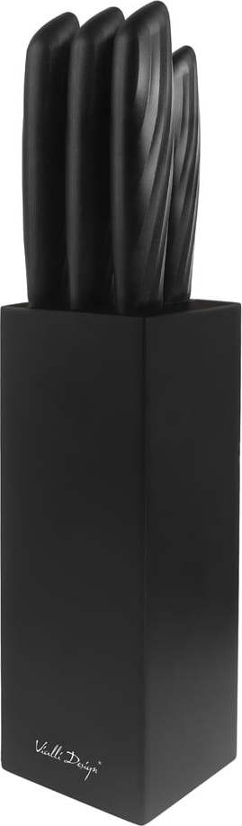 Sada 5 nožů v černém držáku Vialli Design Caro Vialli Design