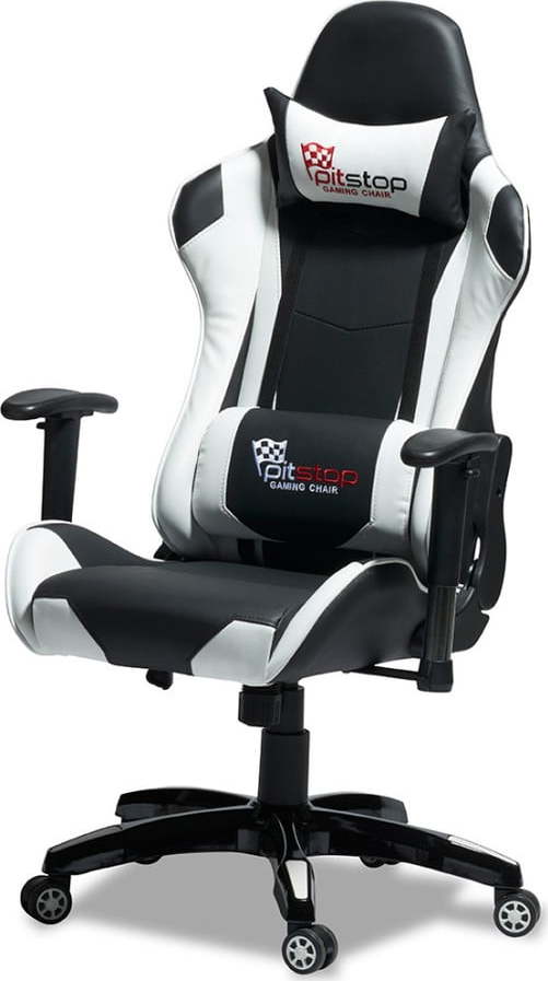 Černobílá ergonomická kancelářská židle Furnhouse Gaming Furnhouse