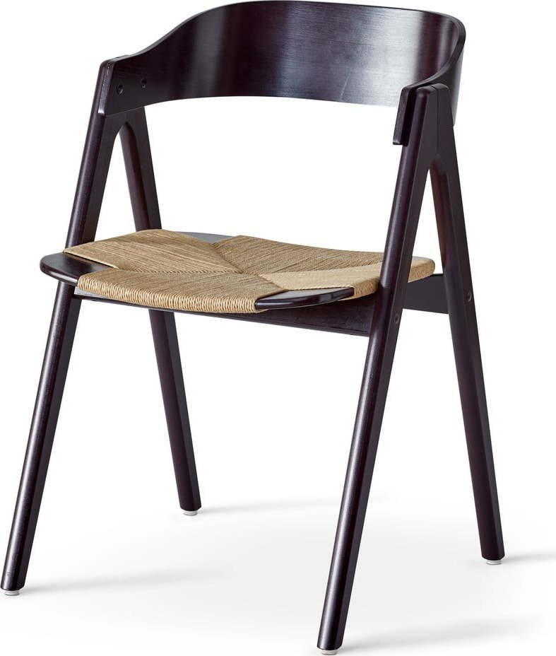 Černá jídelní židle z bukového dřeva s ratanovým sedákem Findahl by Hammel Mette Hammel