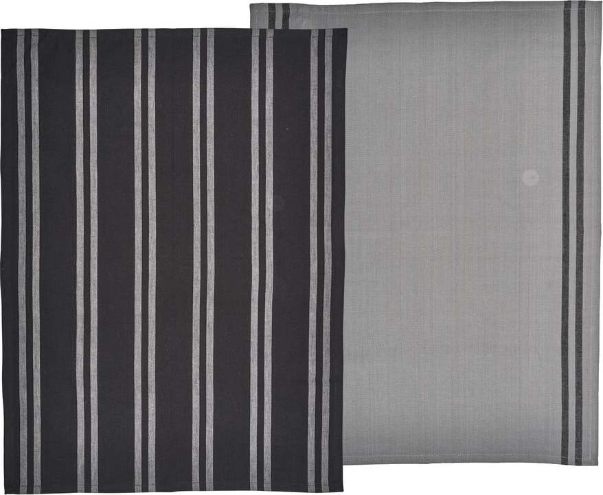 Set 2 černo-šedých utěrek z bavlny Södahl Södahl