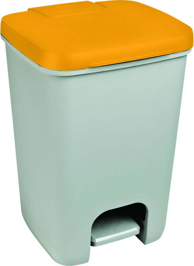 Šedo-oranžový odpadkový koš CURVER Essentials