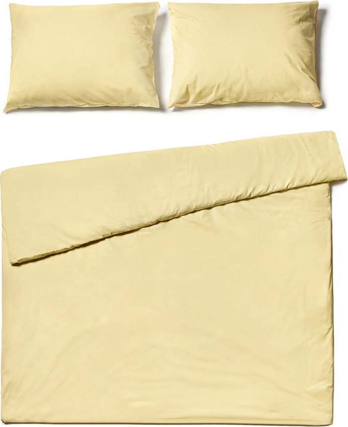 Vanilkově žluté bavlněné povlečení na dvoulůžko Le Bonom