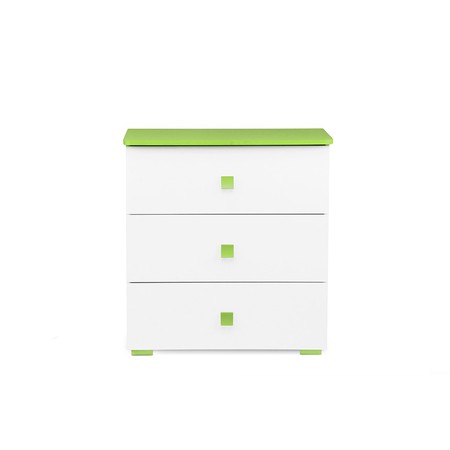 Komoda PABIS 3 SZ - bílá/zelená Signal-nabytek
