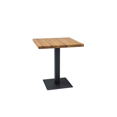 Stůl PURO  70x70 -  masiv dub/černá SIGNAL