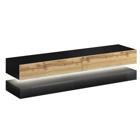 TV stolek Cosmo 140 cm dub wotan / černý SIGNAL