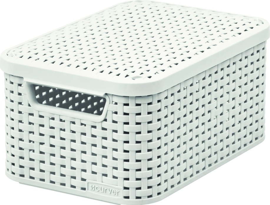 Bílý úložný box s víkem CURVER Style