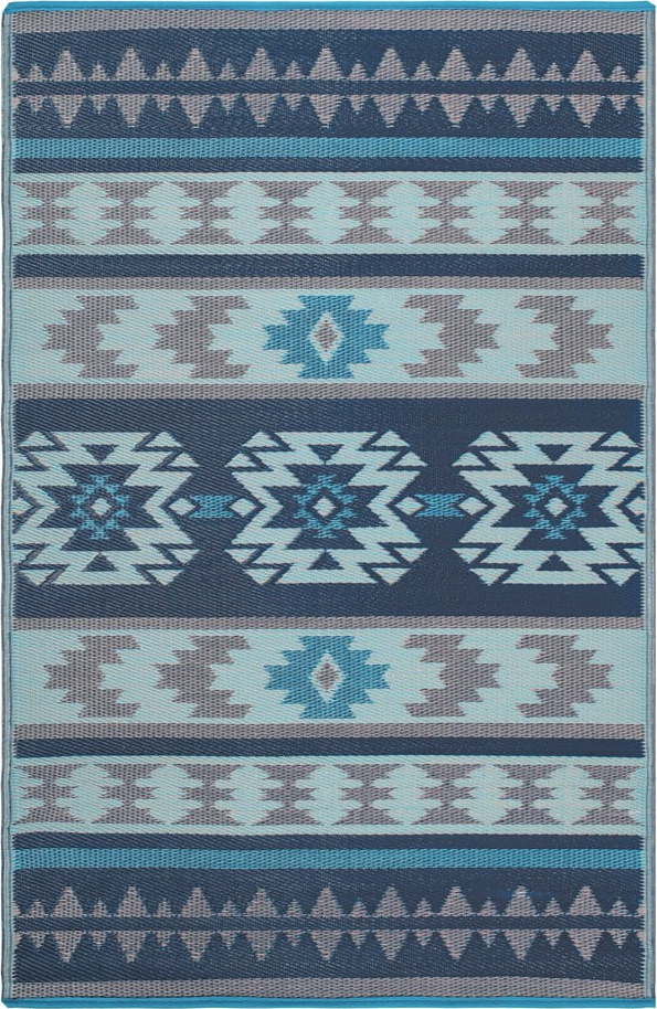 Modrý oboustranný venkovní koberec z recyklovaného plastu Fab Hab Cusco Blue