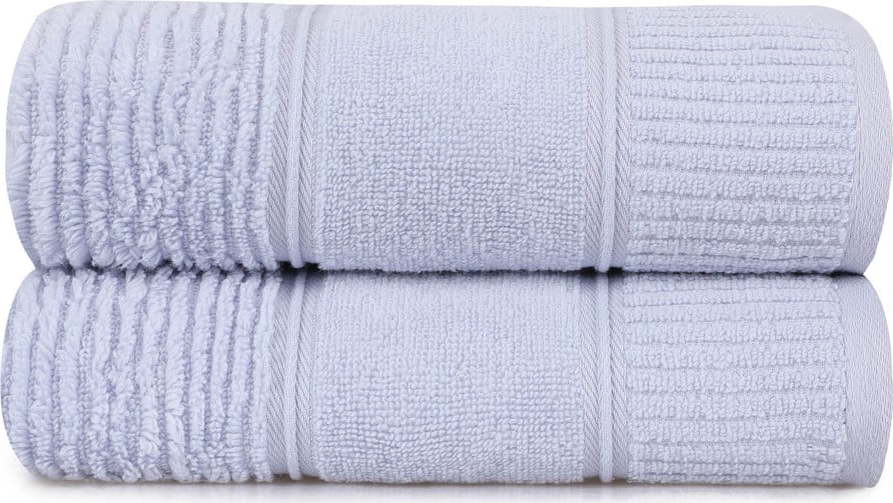 Sada 2 světle modrých bavlněných ručníků Hobby Daniela