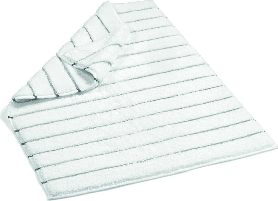 Bílo-šedá bavlněná koupelnová předložka L'appartement Striped Terry
