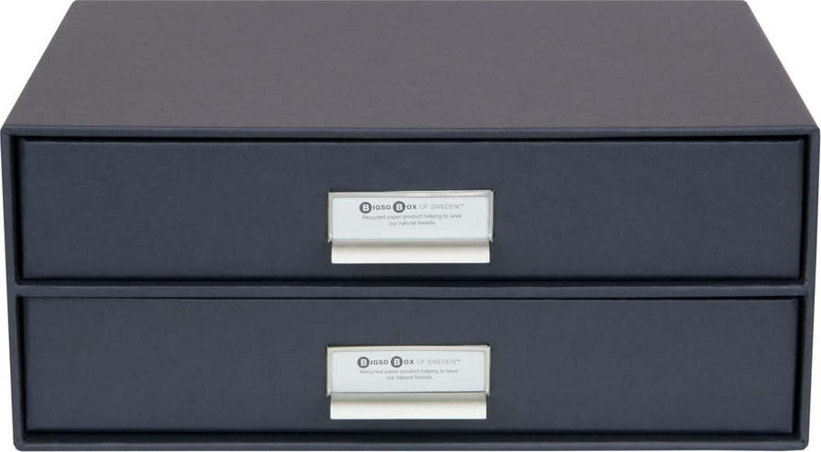 Tmavě šedý 2patrový šuplík na dokumenty Bigso Box of Sweden Birger