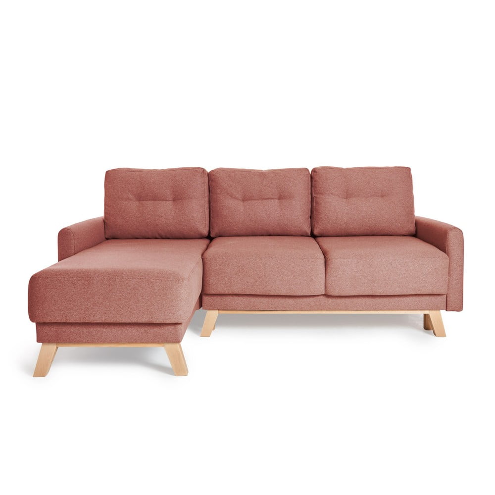 Růžová variabilní rozkládací rohová pohovka Debut Pop Debut