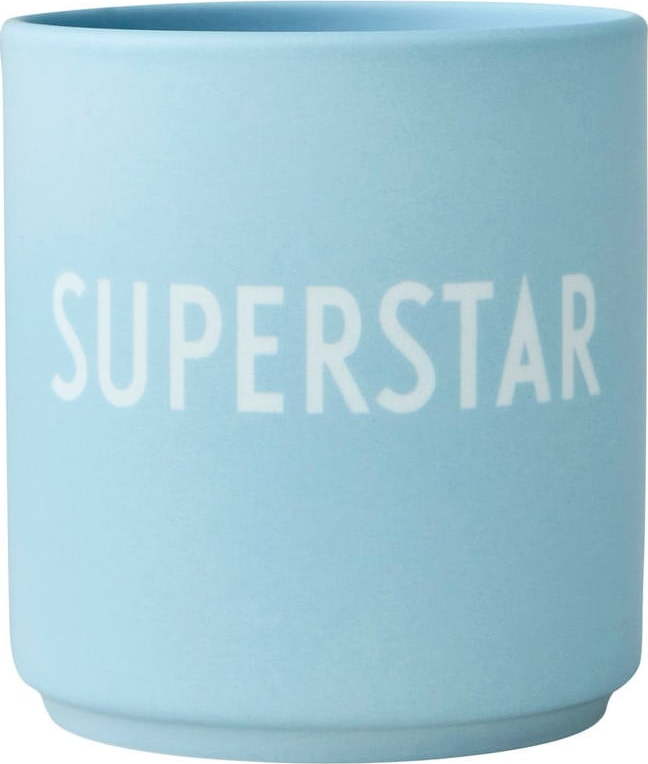 Modrý porcelánový šálek Design Letters Superstar