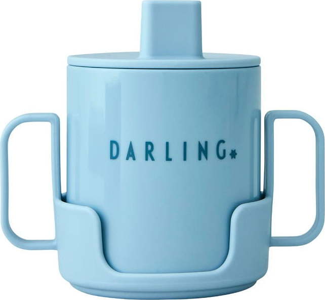 Světle modrý dětský hrnek Design Letters Mini Darling Design Letters