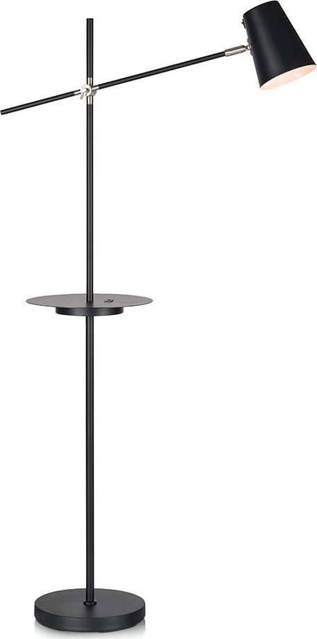 Černá volně stojící lampa s odkládacím prostorem Markslöjd Linear Markslöjd