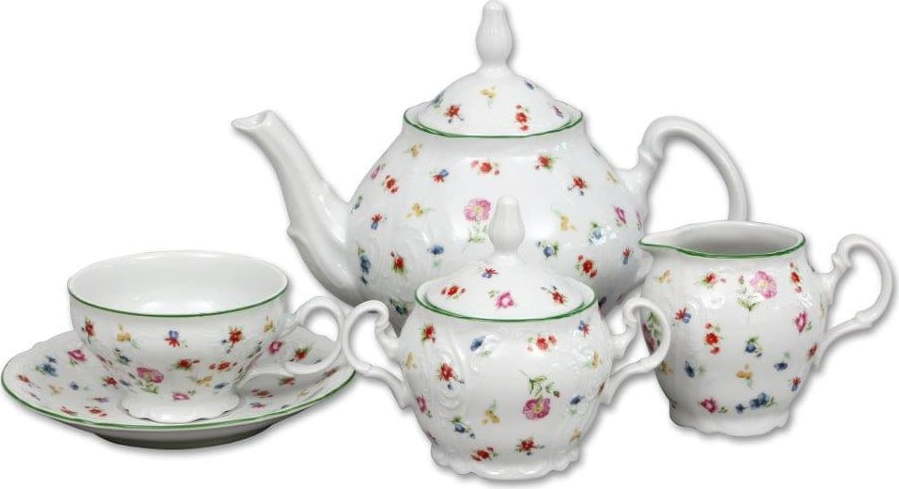 Porcelánová sada na čaj s motivem květin Thun Bernadotte THUN