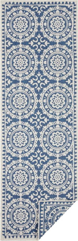 Modro-krémový venkovní koberec NORTHRUGS Jardin