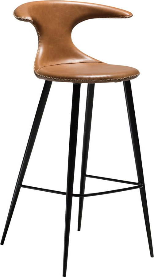 Koňakově hnědá barová židle z imitace kůže DAN–FORM Denmark Flair