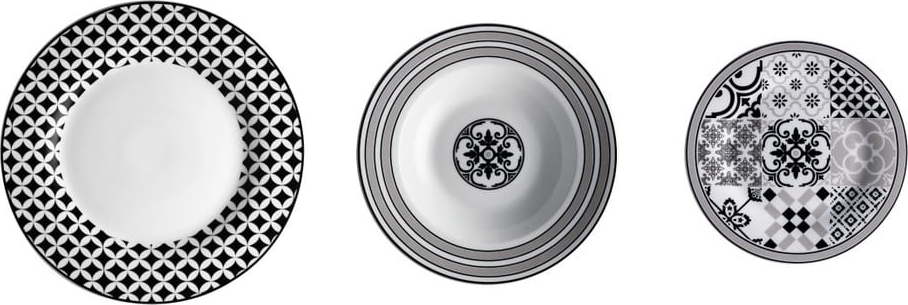 18dílná sada porcelánových talířů Brandani Alhambra Brandani