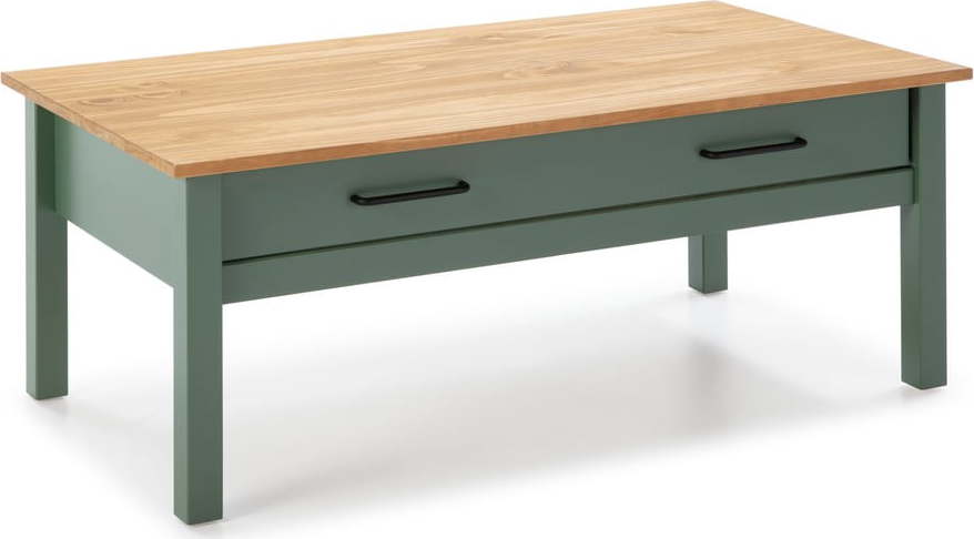 Zelený dřevěný konferenční stolek Marckeric Miranda Marckeric