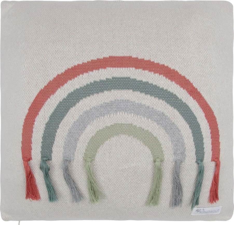 Šedý bavlněný povlak na polštář Kindsgut Rainbow