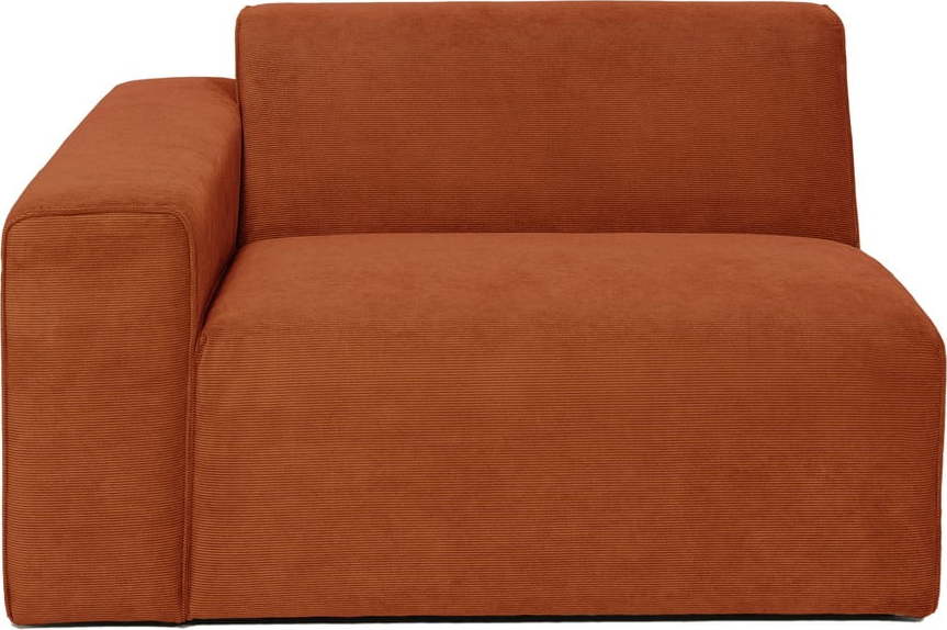 Červený koncový modul manšestrové pohovky Scandic Sting