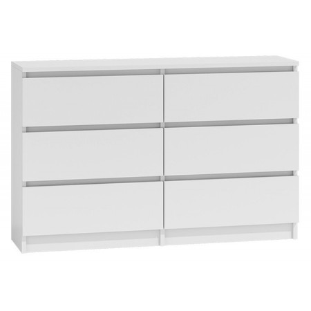 Komoda Malva 6 120 cm - bílá lesk TOP Nábytek