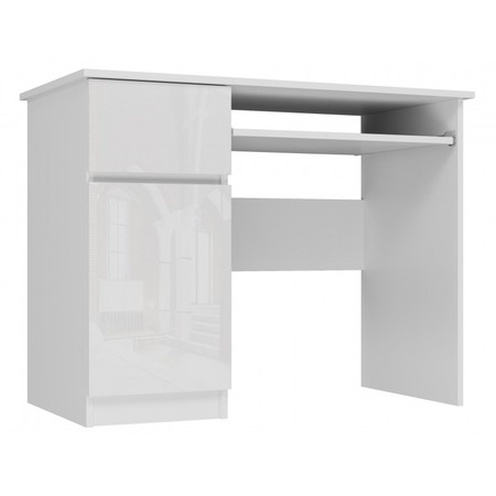 Počítačový stůl BRAVO levá strana - bílá lesk TOP Nábytek