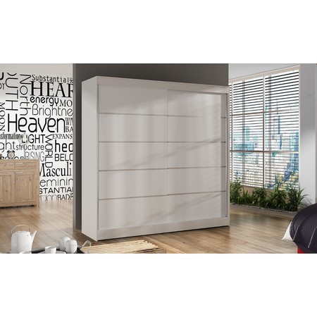 Šatní skříň BASTI IV šířka 200 cm -  bílá ankon