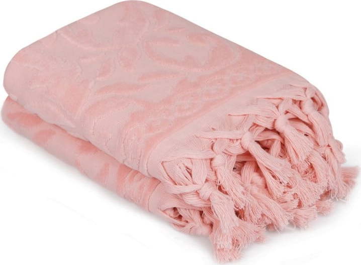 Sada dvou ručníků v pudrové barvě Bohème