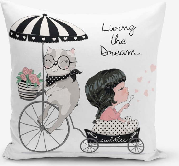 Povlak na polštář s příměsí bavlny Minimalist Cushion Covers Living Dream