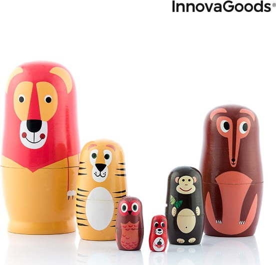 Dřevěné matrjošky ve tvaru zvířat InnovaGoods InnovaGoods
