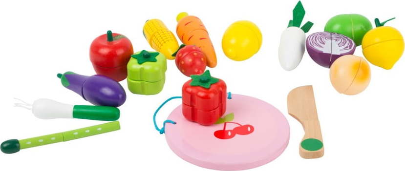 Dětský set dřevěných hraček se suchým zipem Legler Fruits and Vegatable Legler