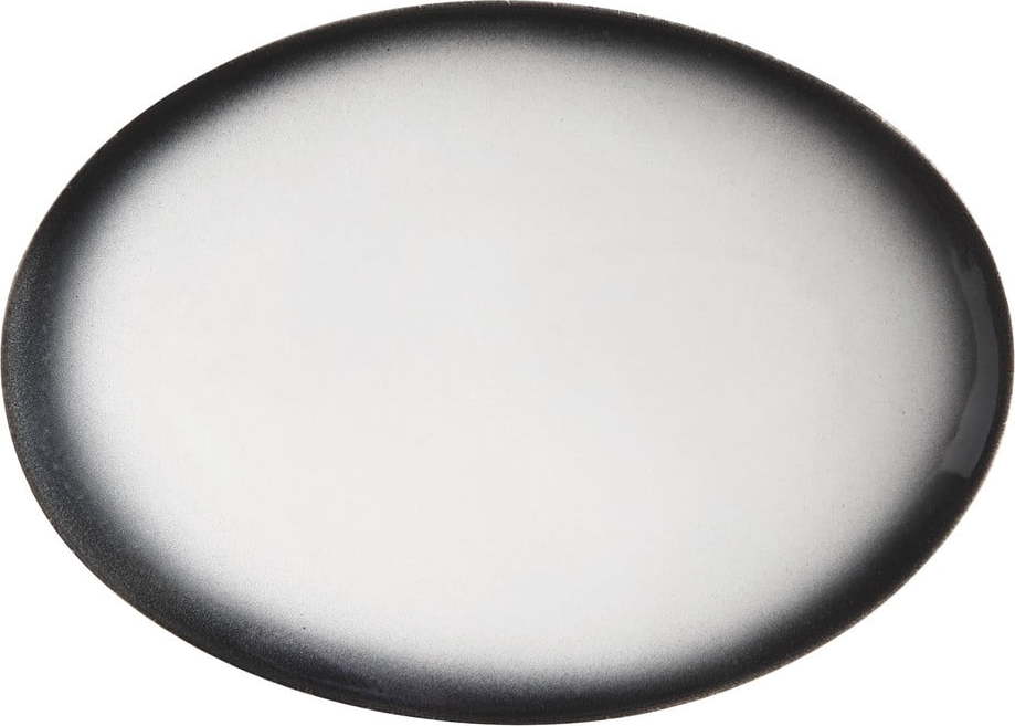 Bílo-černý keramický oválný talíř Maxwell & Williams Caviar