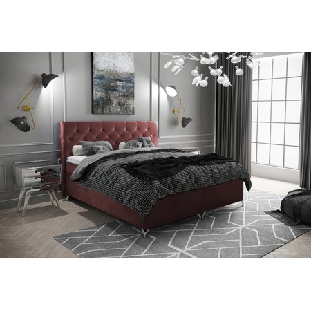 Čalouněná postel Boston 140x200 cm Vínová KOLA