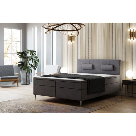 Čalouněná postel Brooklyn 160x200 cm Tmavě šedá KOLA