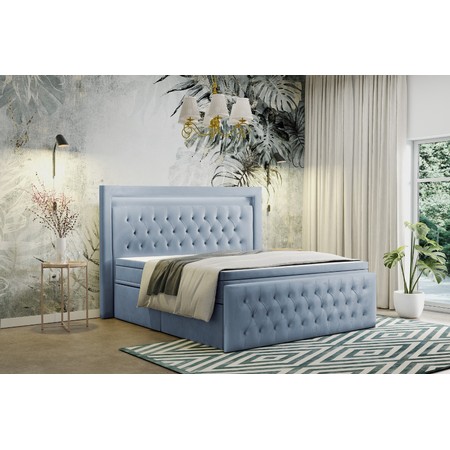 Čalouněná postel CESAR 140x200 cm Světle modrá KOLA
