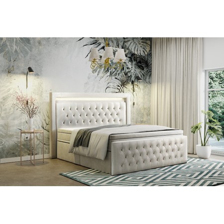 Čalouněná postel CESAR 160x200 cm Bílá KOLA