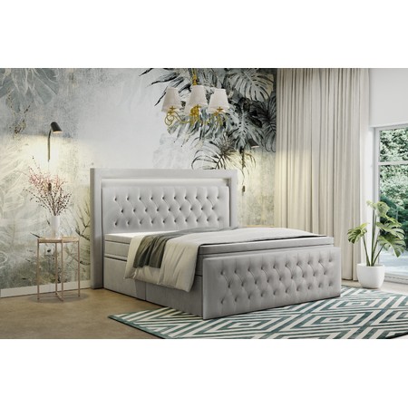 Čalouněná postel CESAR 160x200 cm Světle šedá KOLA