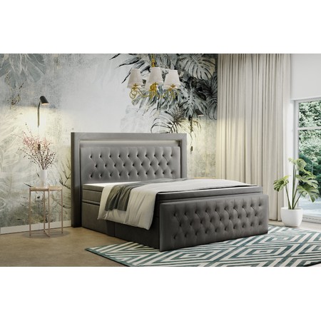 Čalouněná postel CESAR 160x200 cm Tmavě šedá KOLA