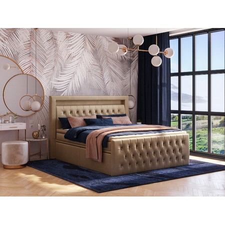 Čalouněná postel CESAR včetně úložného prostoru 120x200 cm Béžová KOLA