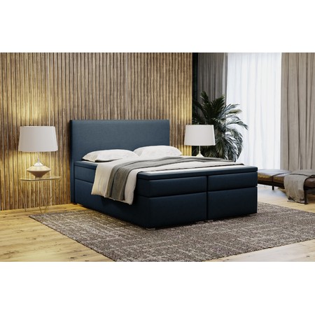 Čalouněná postel VIERA 200x200 cm Tmavě modrá KOLA
