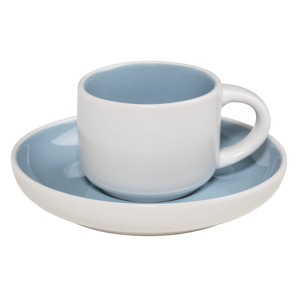 Modro-bílý porcelánový hrnek na espresso s podšálkem Maxwell & Williams Tint